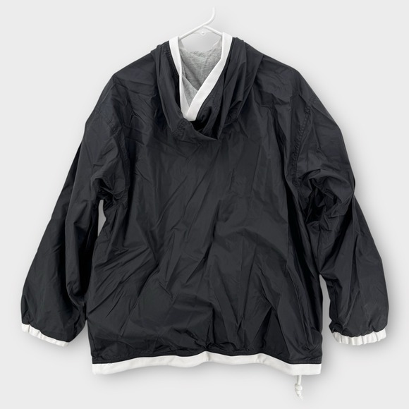 Nike Windbreaker Womens Medium Black White Center Swoosh Jacket Y2K 1/4 Zip - Picture 2 of 6